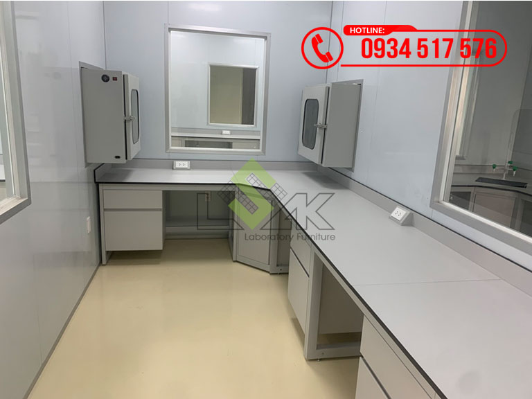 Bàn thí nghiệm áp tường phòng thí nghiệm
