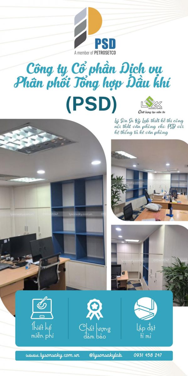 Lắp đặt hệ thống tủ kệ văn phòng PSD