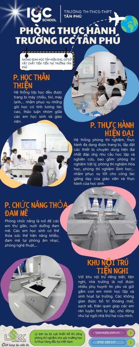 Lắp đặt nội thất phòng thí nghiệm Trường TH-THCS-THPT Tân Phú IGC School