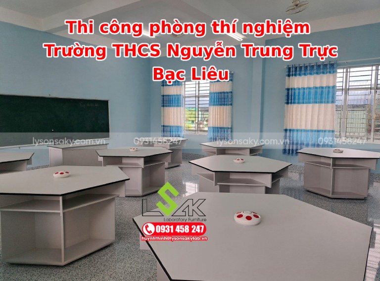 Thi công lắp đặt phòng thí nghiệm Nguyễn THCS Trần Trung Trực Bạc Liêu