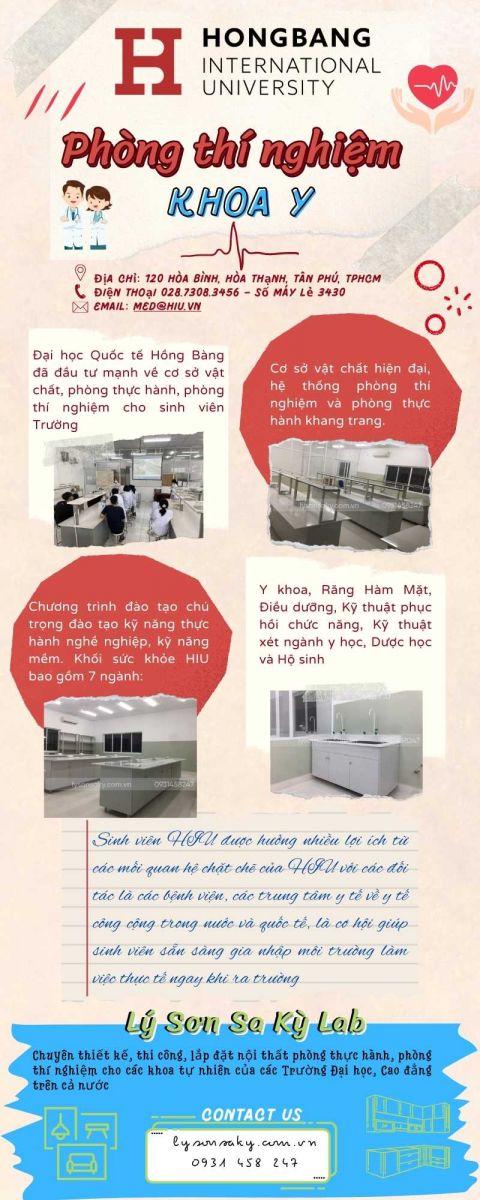  Lắp đặt nội thất phòng thí nghiệm khoa Y ĐH Hồng Bàng