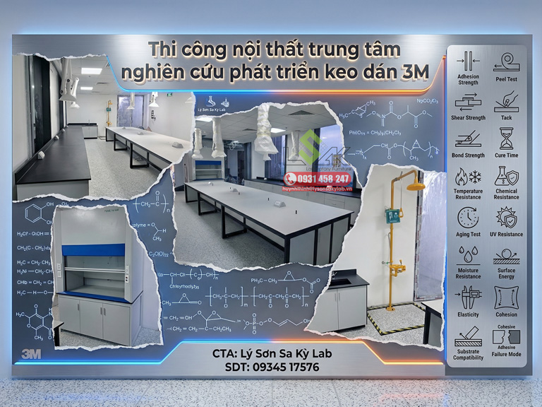 Thi công nội thất phòng thí nghiệm Trung tâm Khoa học Công nghệ Kỹ thuật 3M Vietnam