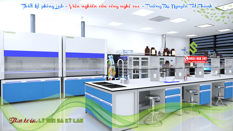 Thiết kế nội thất phòng Lab Viện nghiên cứu công nghệ cao Trường ĐH Nguyễn Tất Thành