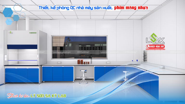 Phòng thí nghiệm hóa  - phòng QC nhà máy sản xuất phim màng nhựa