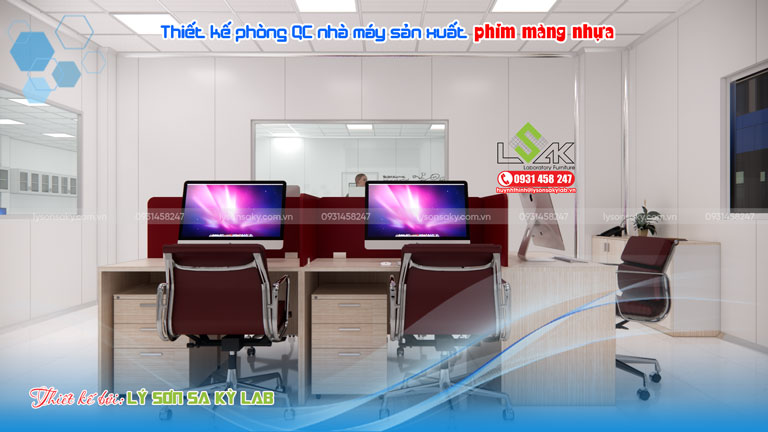 Văn phòng QC nhà máy sản xuất phim màng nhựa