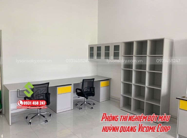 Thi Công Nội Thất Phòng Thí Nghiệm Bột Màu Huỳnh Quang Vicome Corp