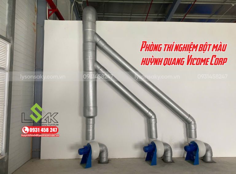 Thi Công Nội Thất Phòng Thí Nghiệm Bột Màu Huỳnh Quang Vicome Corp - Bàn làm việc, tủ lưu mẫu