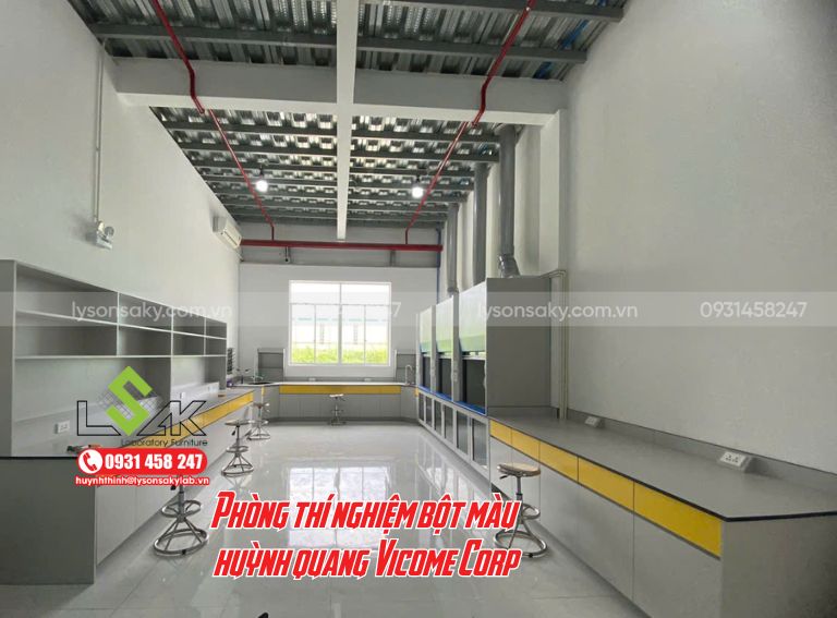 Thi Công Nội Thất Phòng Thí Nghiệm Bột Màu Huỳnh Quang Vicome Corp