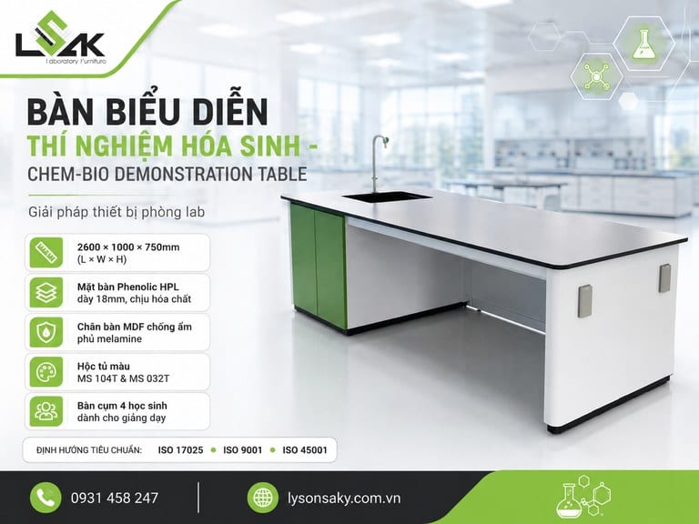 Bàn biểu diễn thí nghiệm hóa sinh - Chem-Bio Demonstration Table