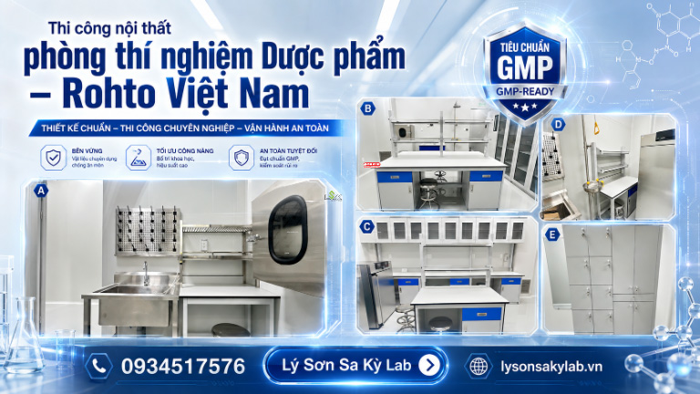 Lắp đặt nội thất phòng thí nghiệm dược phẩm Rohto Vietnam