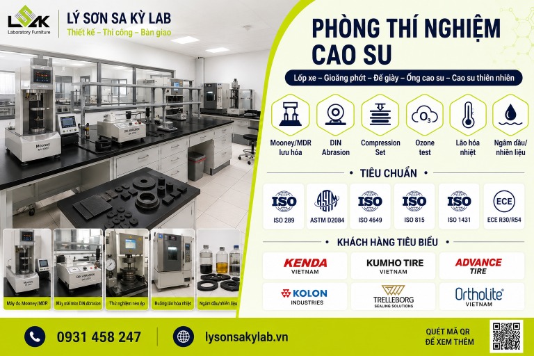 Phòng Thí Nghiệm Cao Su: Thiết Bị, Layout Workflow, Nội Thất & Hệ Thống MEP