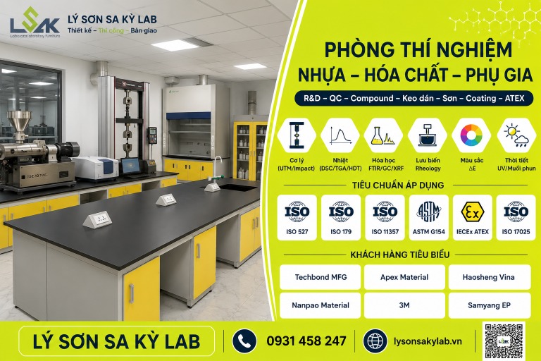 Phòng thí nghiệm nhựa hóa chất phụ gia