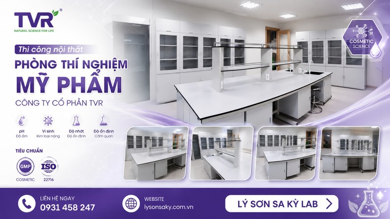 Thi công nội thất phòng thí nghiệm mỹ phẩm Công ty Cổ Phần TVR