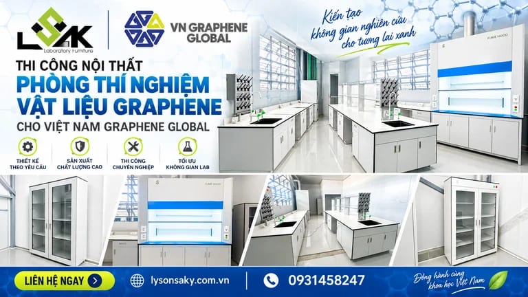 Thi công nội thất phòng thí nghiệm vật liệu graphene cho Việt Nam Graphene Global