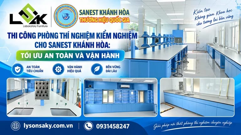 Thi công phòng thí nghiệm kiểm nghiệm cho Sanest Khánh Hòa: tối ưu an toàn và vận hành