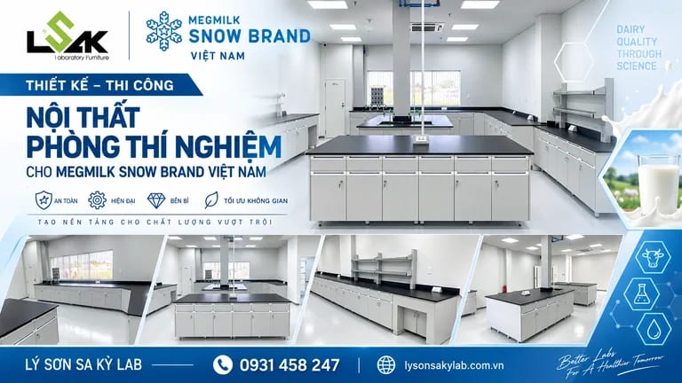 Thiết kế – thi công nội thất phòng thí nghiệm cho Megmilk Snow Brand Việt Nam