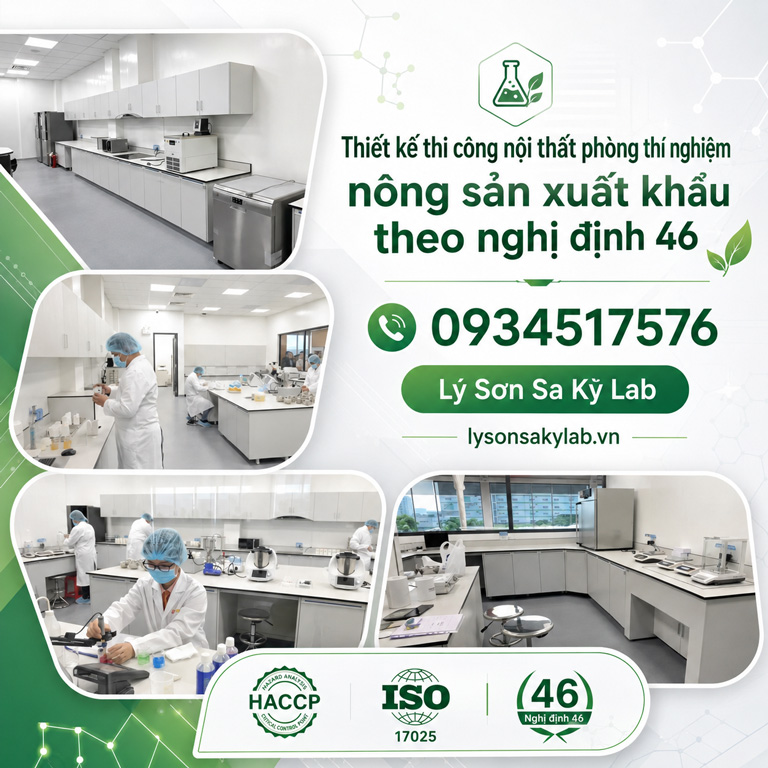 Thiết kế thi công phòng lab kiểm nghiệm nông sản theo Nghị định 46