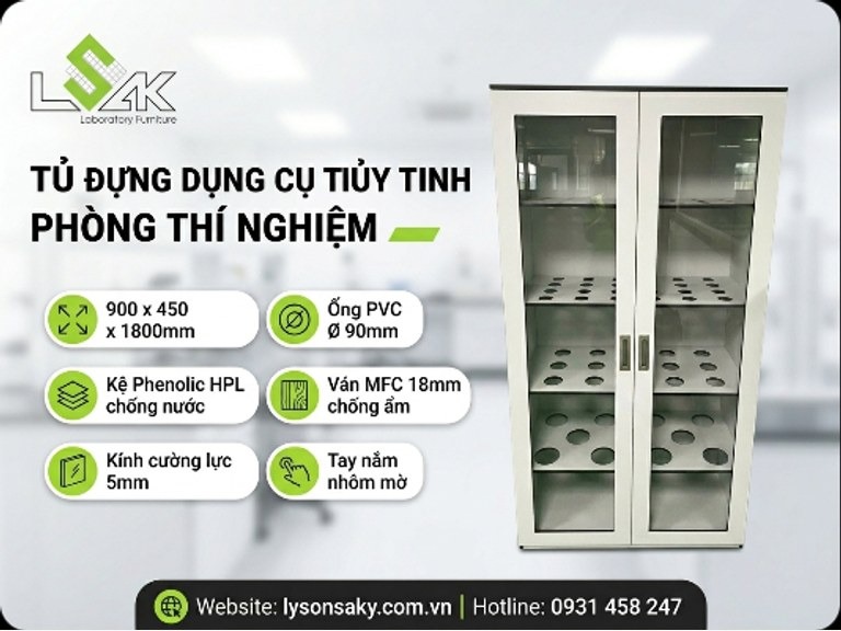 Tủ đựng dụng cụ thủy tinh