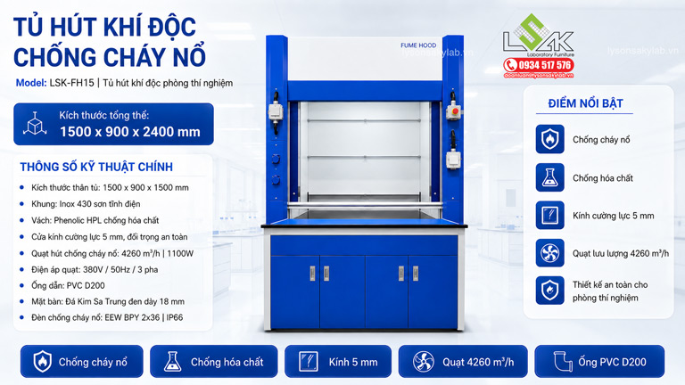 Tủ hút khí độc phòng thí nghiệm