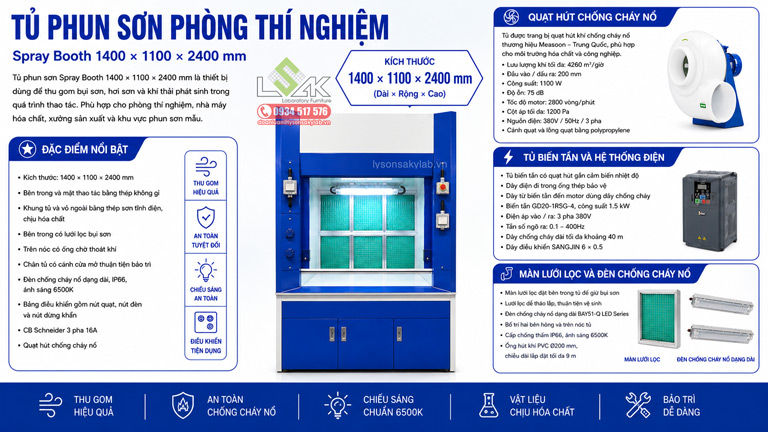 Tủ phun sơn Spray Booth phòng thí nghiệm