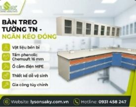Bàn TN áp tường - Hộc tủ kín
