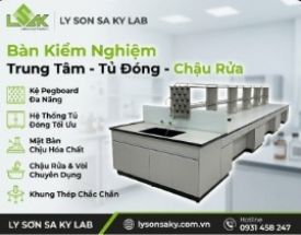 Bàn TN trung tâm-Hộc tủ kín-Chậu rửa