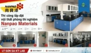 Thi công lắp đặt nội thất phòng lab trung tâm R&D Nanpao Material Việt Nam