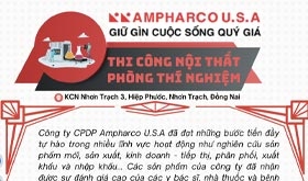 Thi công lắp đặt nội thất phòng thí nghiệm Ampharco USA