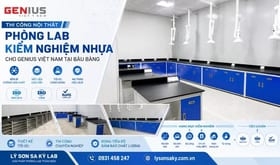 Thi công nội thất phòng lab kiểm nghiệm nhựa cho GENIUS Việt Nam tại Bàu Bàng