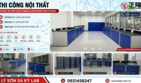 Thi công nội thất phòng lab QC cho Nhà máy giấy Cheng Loong Bình Dương Paper