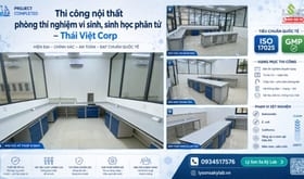 Thái Việt Corp: Thi công nội thất phòng vi sinh, sinh học phân tử tối ưu cho vận hành phòng lab