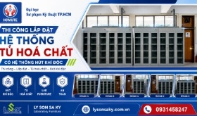 Thiết Kế và Lắp Đặt Tủ Đựng Hóa Chất Có Hệ Thống Hút Khí Độc tại Đại Học Sư Phạm Kỹ Thuật TP.HCM