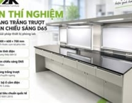 Bàn thí nghiệm có bảng trắng trượt và đèn chiếu sáng D65