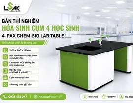 Bàn thí nghiệm hóa sinh cụm 4 học sinh 4-Pax Chem-Bio Lab Table
