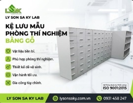 Kệ lưu mẫu thí nghiệm bằng gỗ 